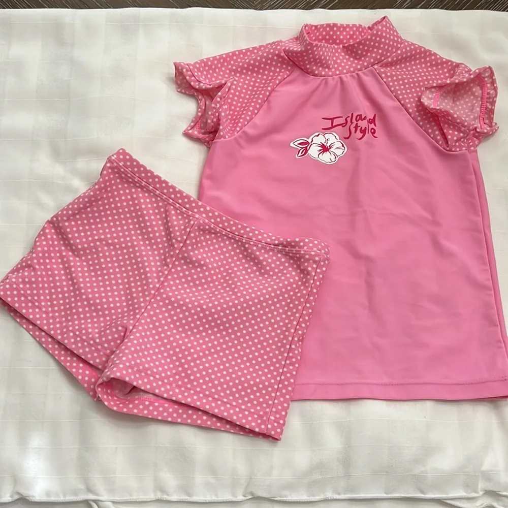 Circo pink with polkadots swim set